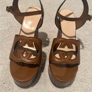 Gucci Brown Platform Sandals